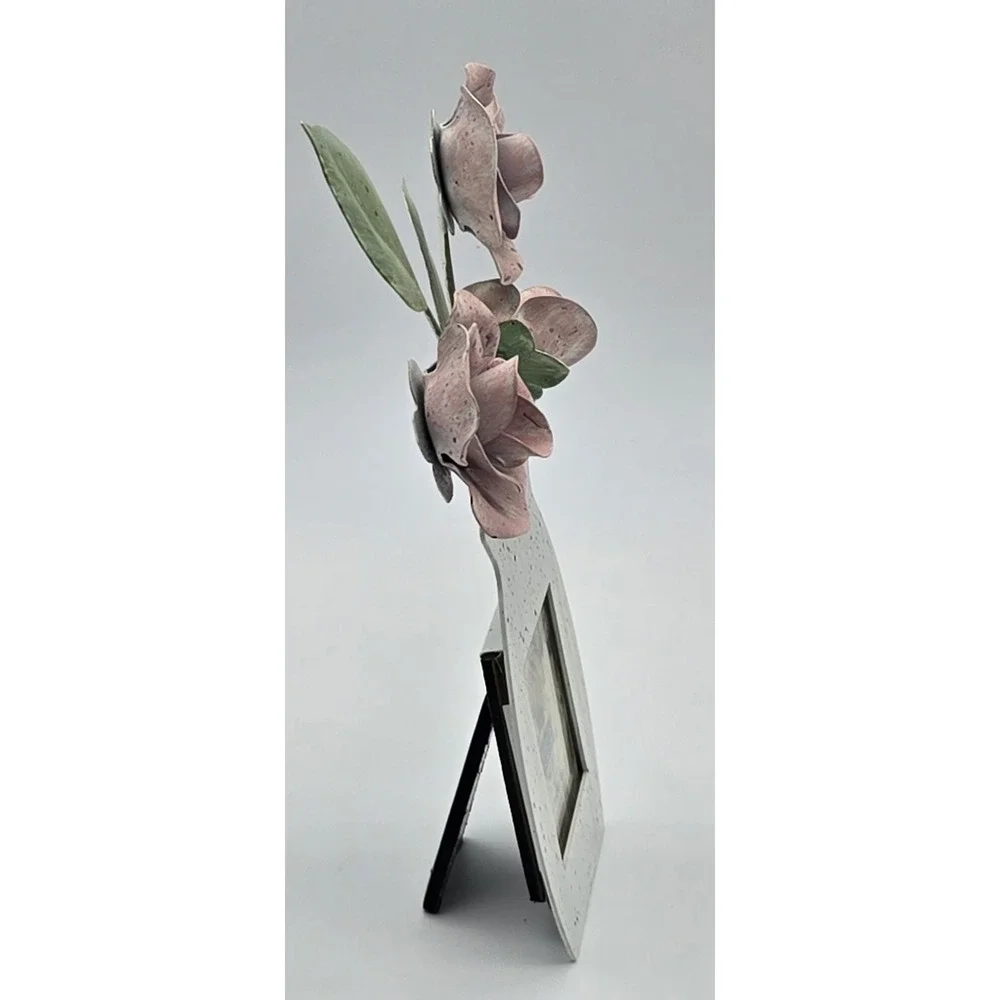 Burnes of Boston Metal Roses Picture Frame 8x3.5 Pink‎ Floral Tabletop Decor